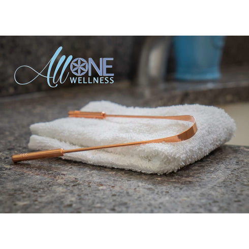 Tongue Cleaner - Tongue Scraper | Copper & Stainless Steel - AllOne Wellness